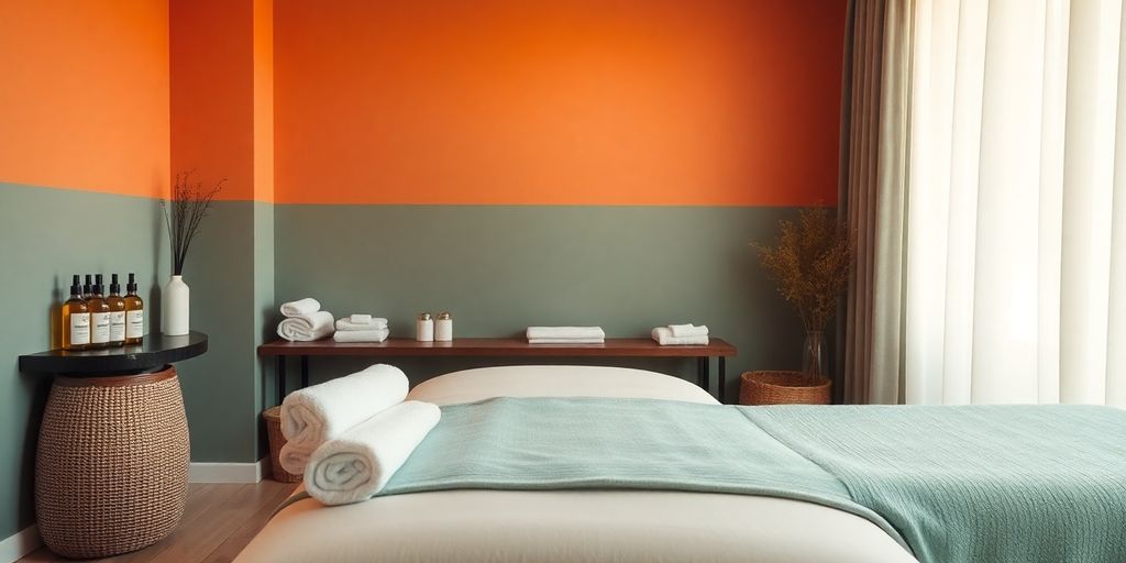 Rahat bir masaj alanı görüntüsü.