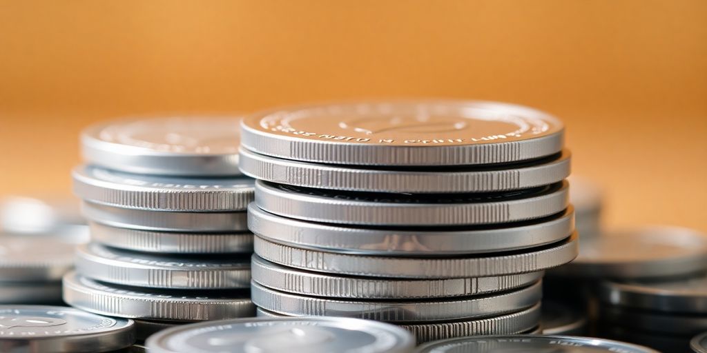 Pièces d'argent brillantes