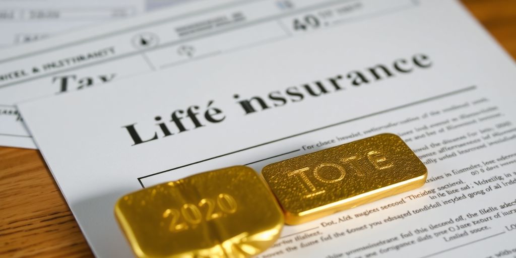 Un lingot d'or et un contrat d'assurance-vie.