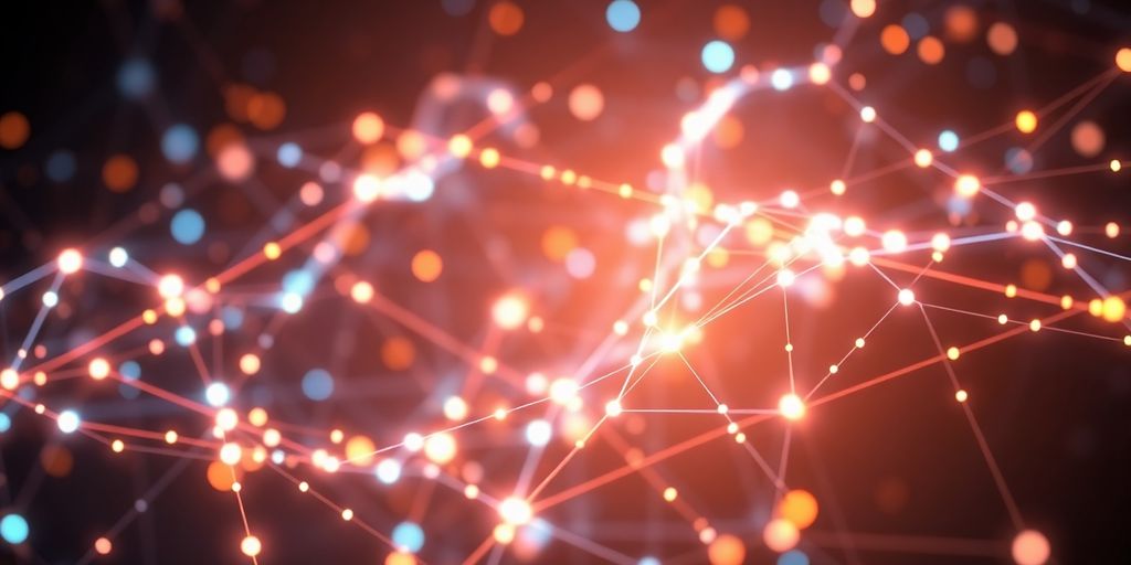 Abstract light patterns forming a complex network.