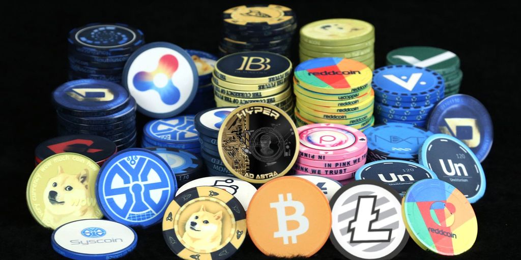 cryptocurrency concept illustration, digital currency exchange, blockchain technology