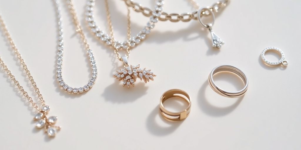 Sparkling jewelry, BBB logo, authentic design, quality.