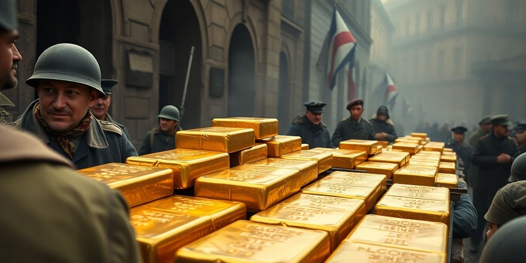 Transport de l'or français après la guerre mondiale.