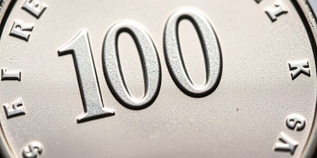 Pièce française en argent, 100 francs, 1982-2002.
