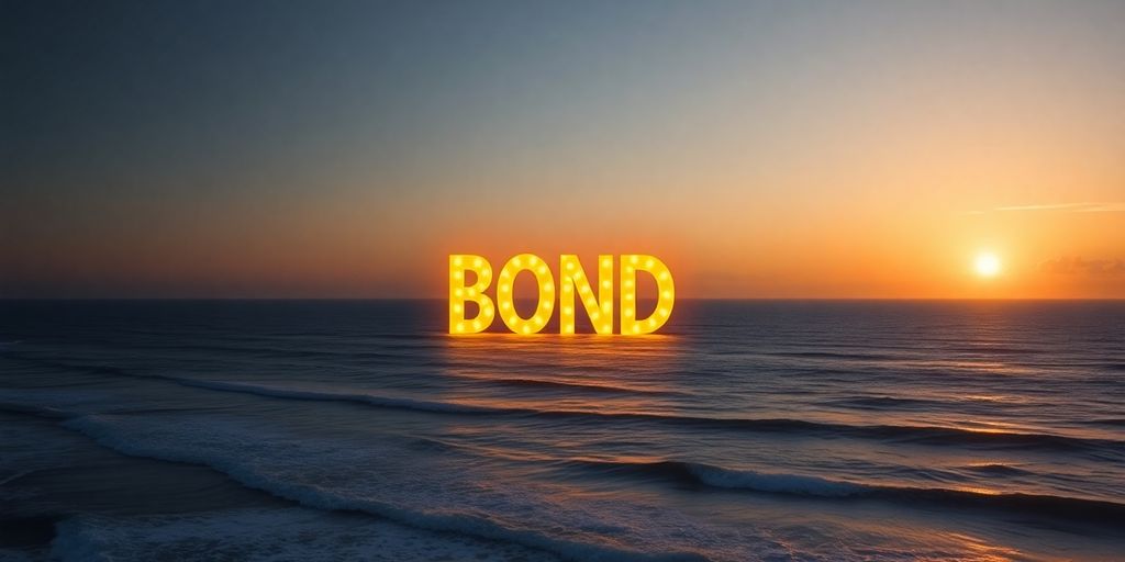 Australian coastline with golden bond rising
