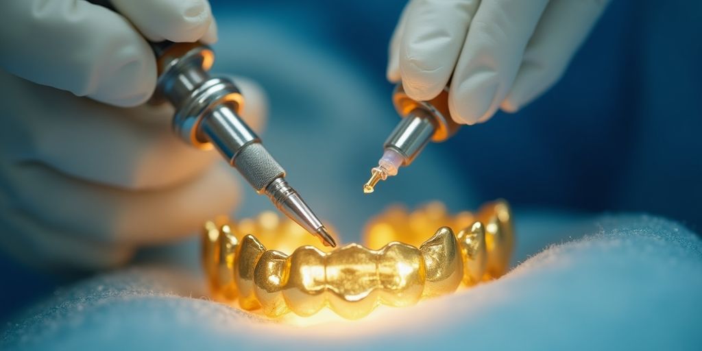 Équipement moderne pour tester la pureté de l'or dentaire.