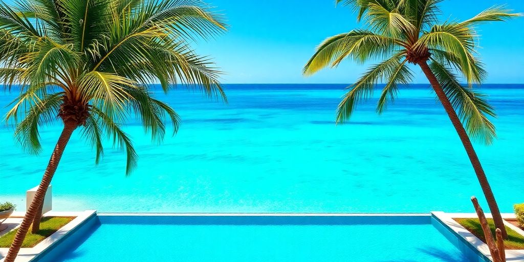 Luxurious resort pool overlooking Cabo San Lucas bay.