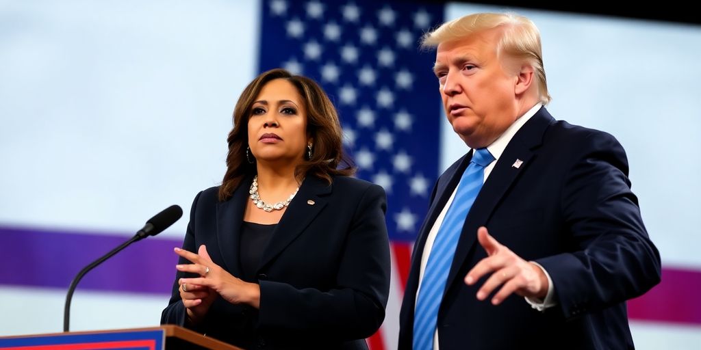 Kamala Harris et Donald Trump lors d'un débat.