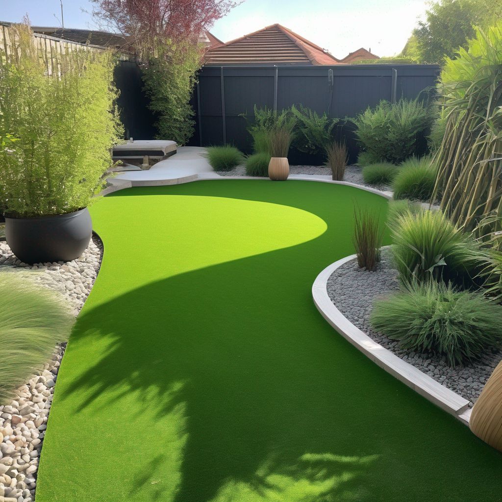 artificial grass in a sustainable eco-friendly garden