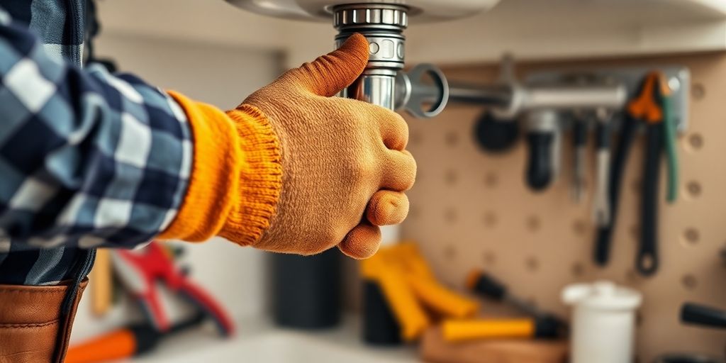 Experienced handyman fixing household appliance.