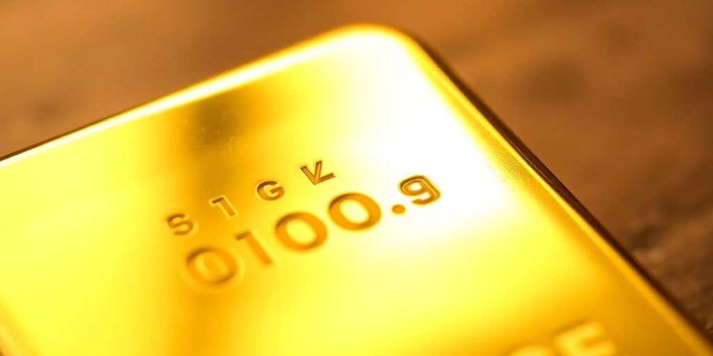Lingot d'or avec numéro de série visible.