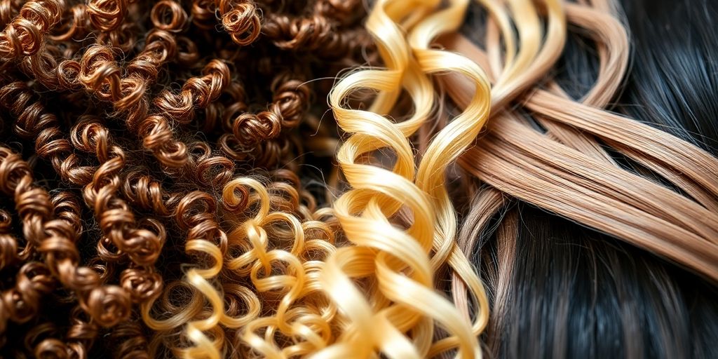Verschillende haartexturen en -kleuren