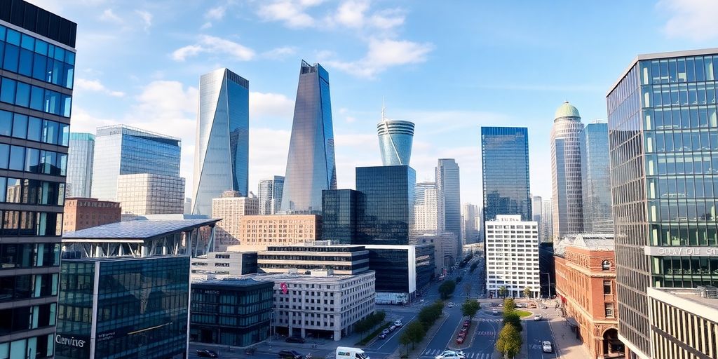 Modern Manchester skyline with contemporary architecture.