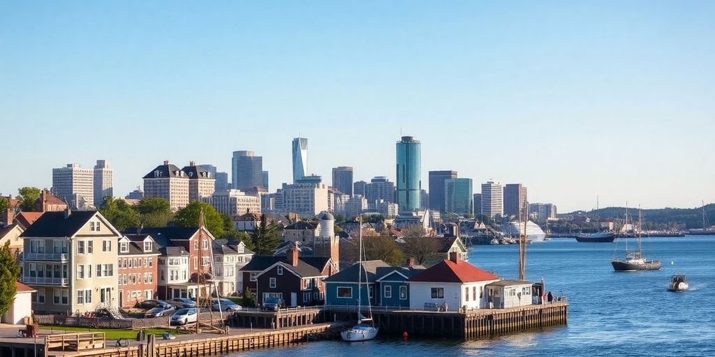 Charming waterfront homes in Portland, Maine.