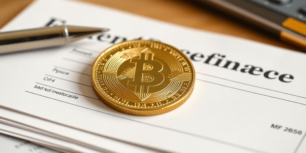 Monnaie en or sur des documents financiers.