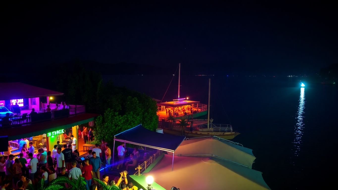 Vida noturna animada em Angra dos Reis.