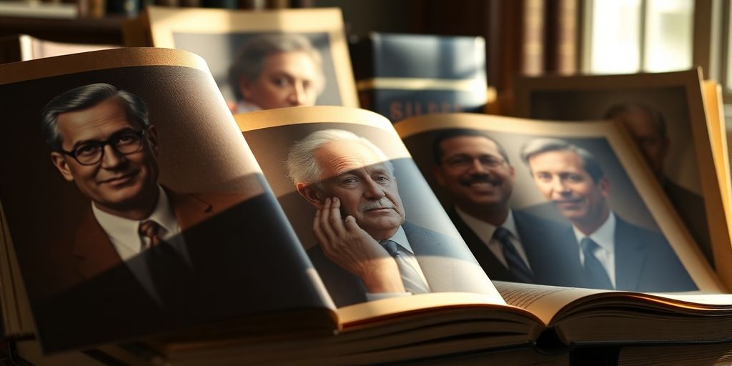 Biography book covers with inspiring business leaders.