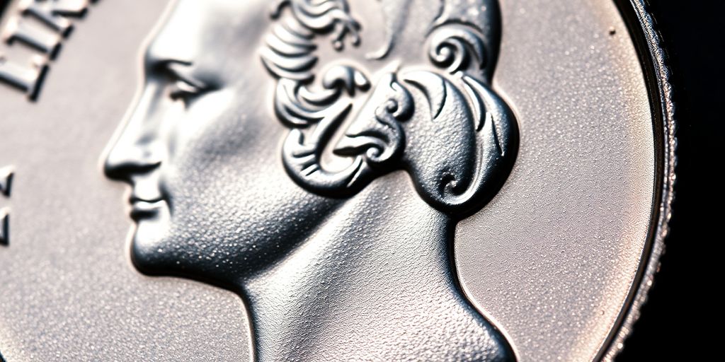 Dallas silver quarter coin close-up.