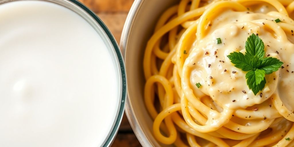 Milk and creamy pasta dish for substitution ideas.