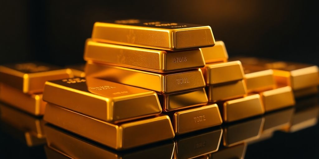 深色背景上的金条