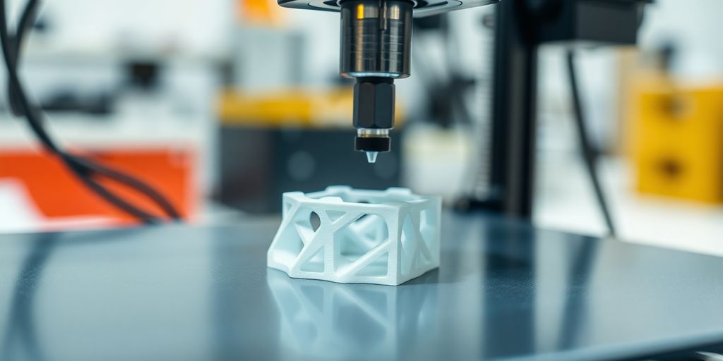 3D printer crafting a prototype part.