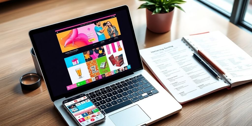 Imagem de um ambiente de marketing digital para e-commerce.