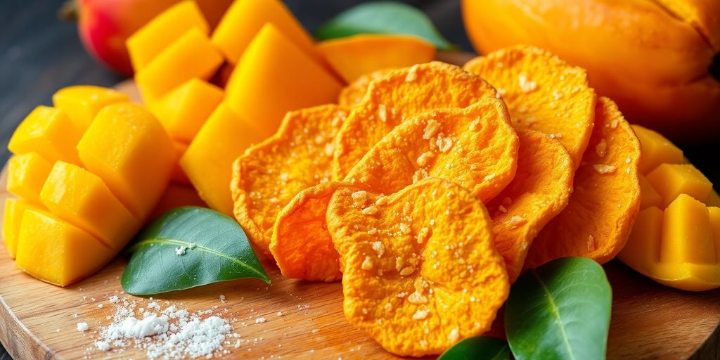 มะม่วงแช่อิ่มกรอบสีทองจานสวย