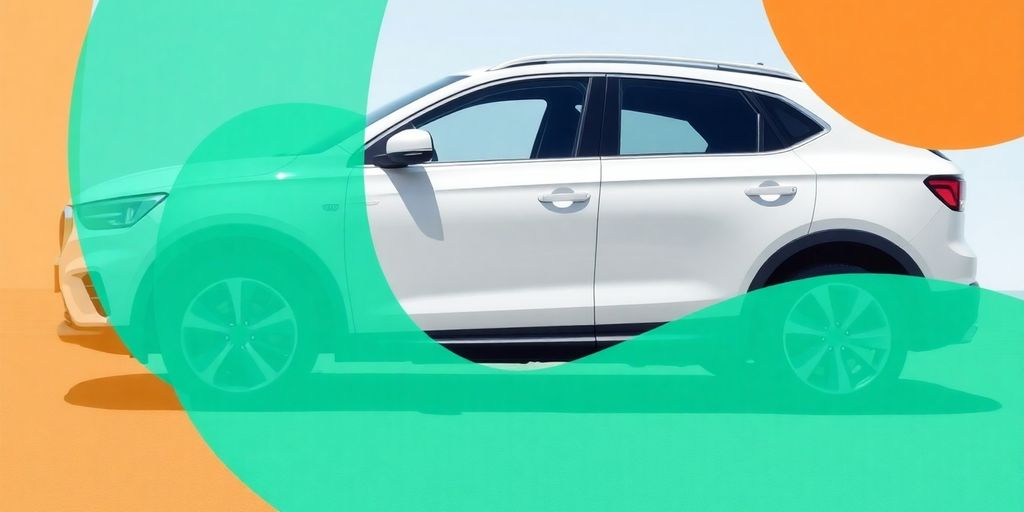 Coche seguro bajo un paraguas AXA.