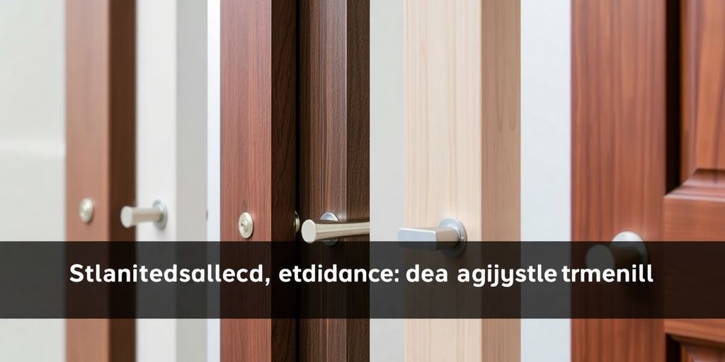 Close-up of different door widths with measurement tools.