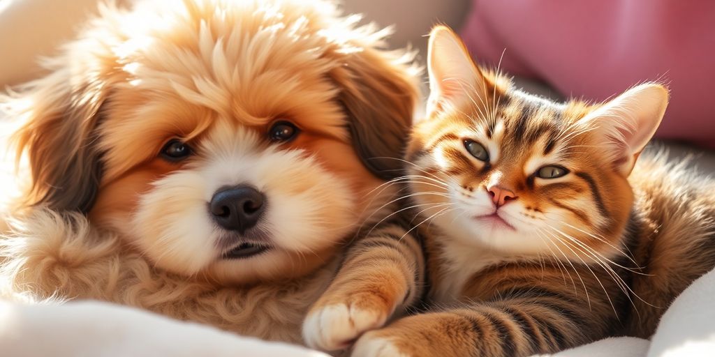 Happy dog and cat enjoying Bronte pet services.