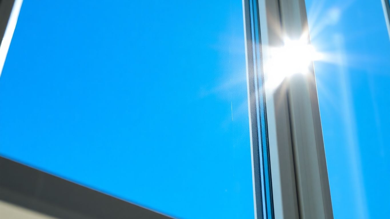 Une fenêtre d'une propreté éclatante reflétant une journée ensoleillée et radieuse.