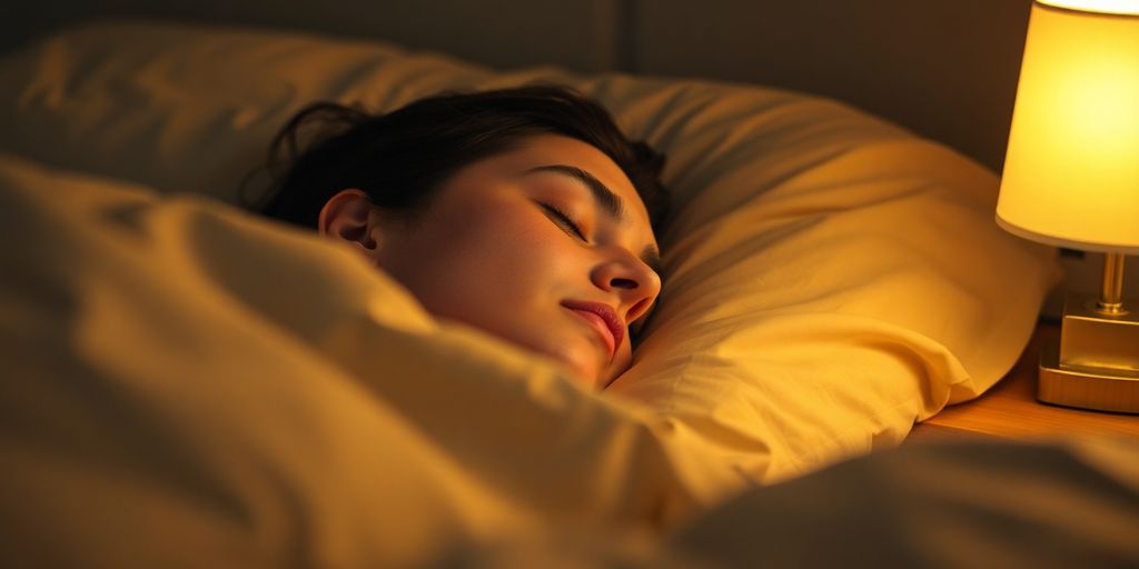 A person peacefully sleeping in a cozy bed.