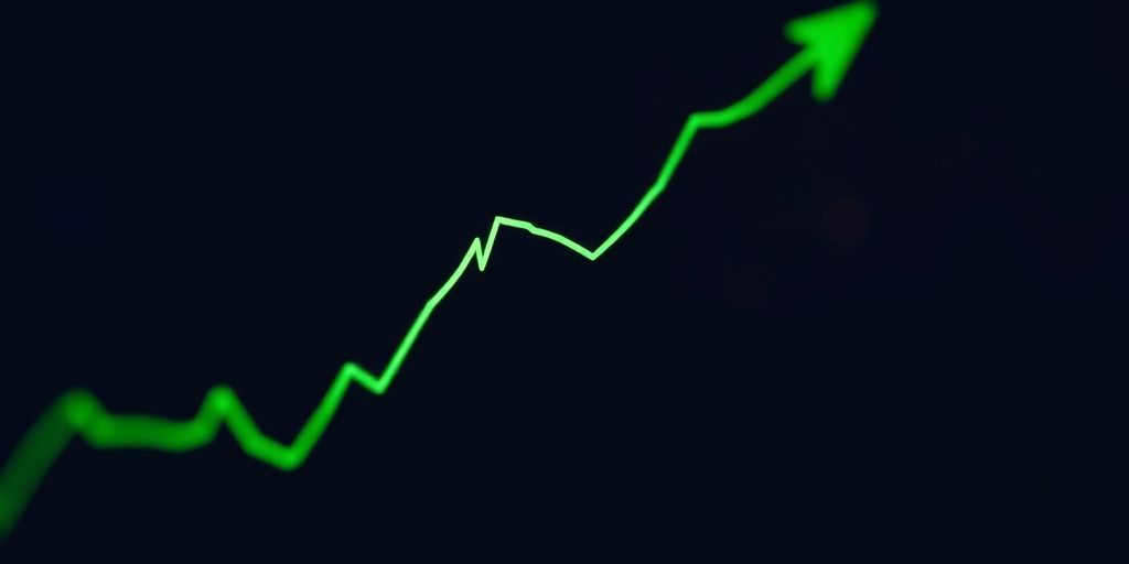 stock market chart with rising line