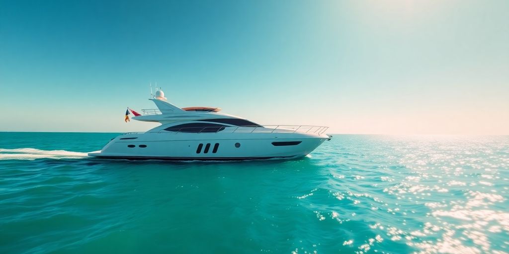 Luxury yacht sailing on turquoise Cabo waters.