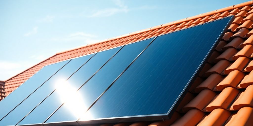 Panneaux solaires thermiques sur un toit