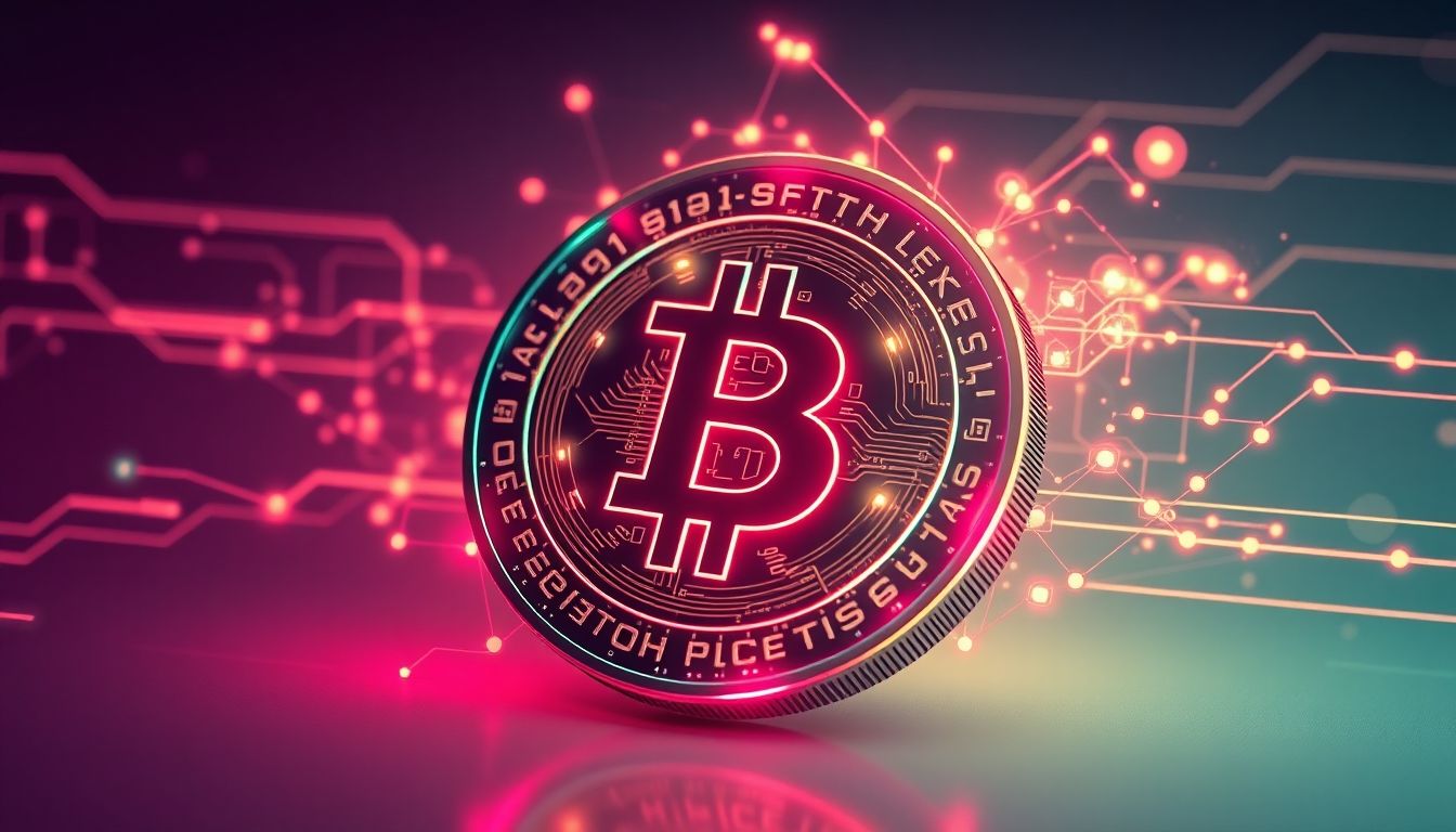 Futuristic crypto coin representing fast blockchain transactions.