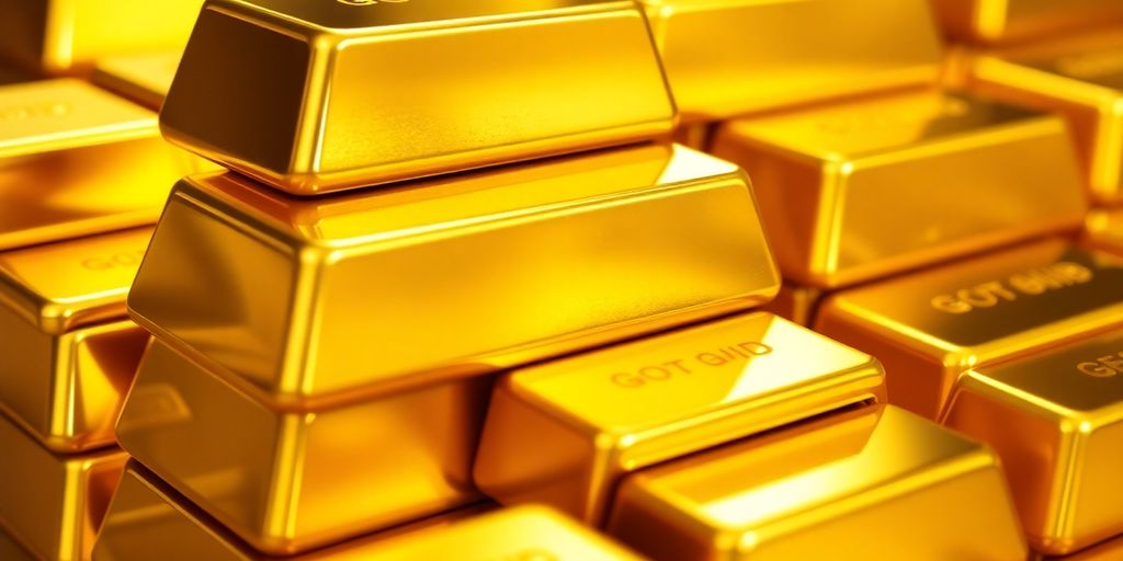 Briques d'or empilées brillantes et élégantes.