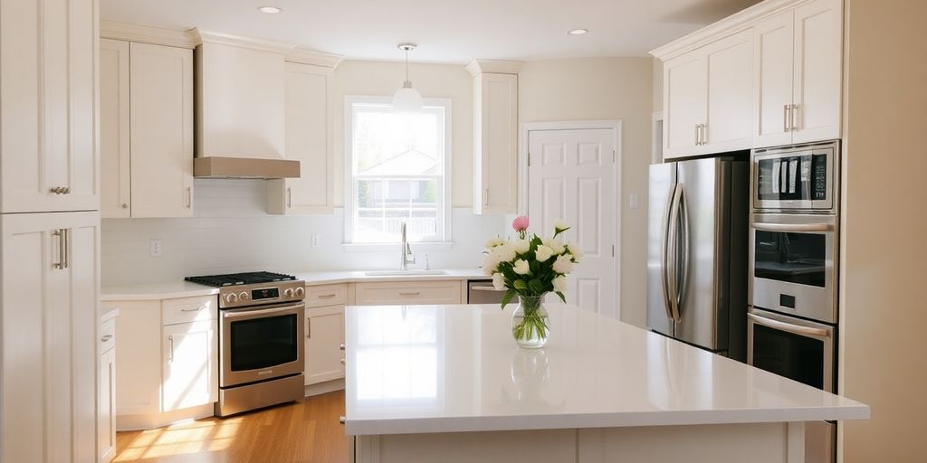 Modern kitchen renovation with new cabinets