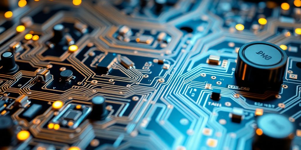 Close-up of a computer circuit board for cybersecurity.
