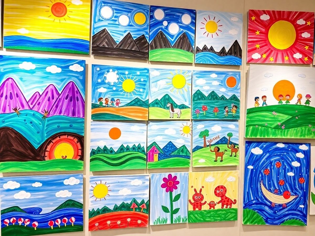 Picturi vesele realizate de copii talentați.
