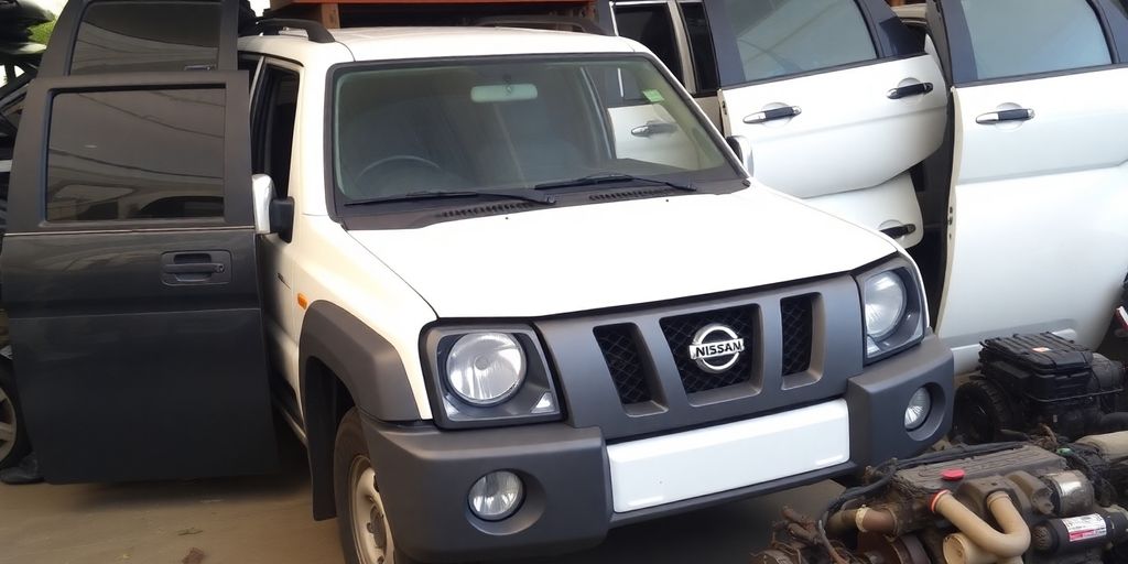 Nissan Patrol SUV exterior and engine parts.