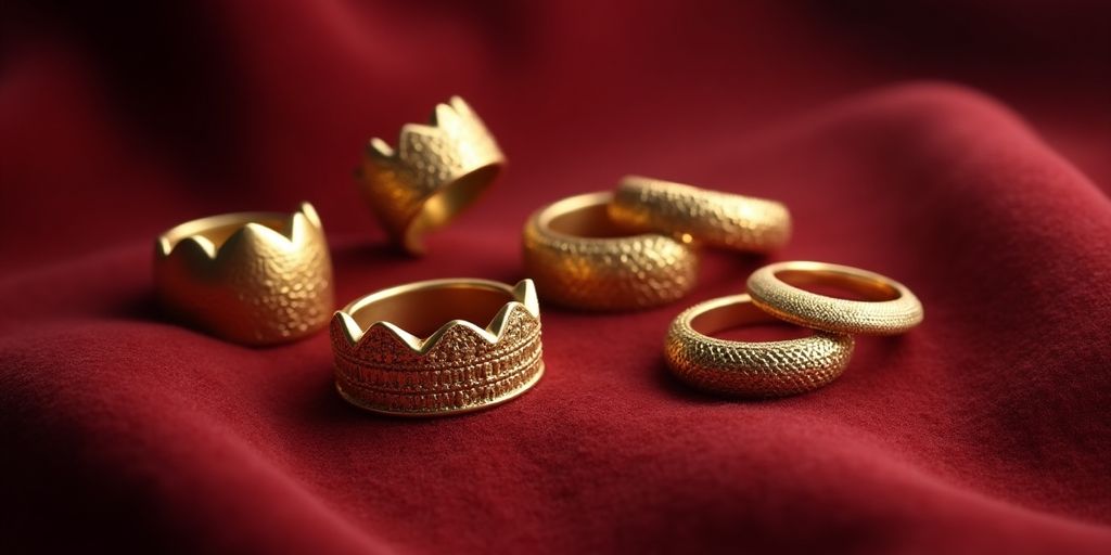 Bijoux en or dentaire sur un fond en velours.
