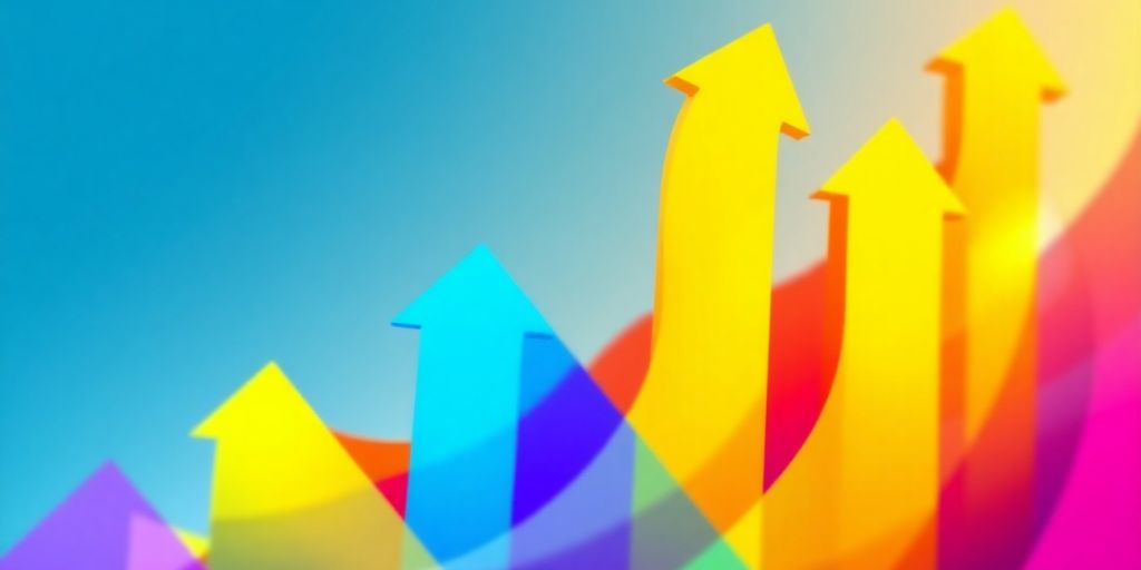 Business growth concept with abstract upward movement.