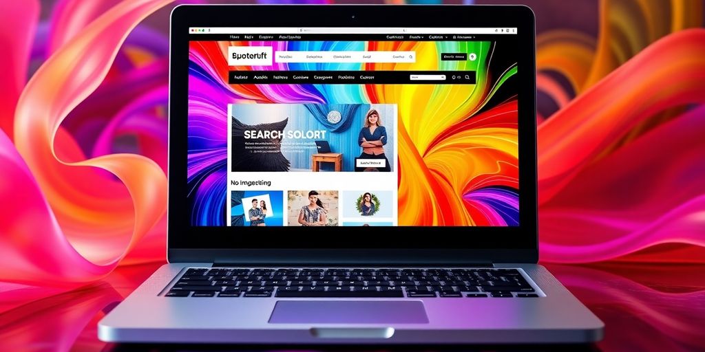 A laptop showing a beautiful website design.