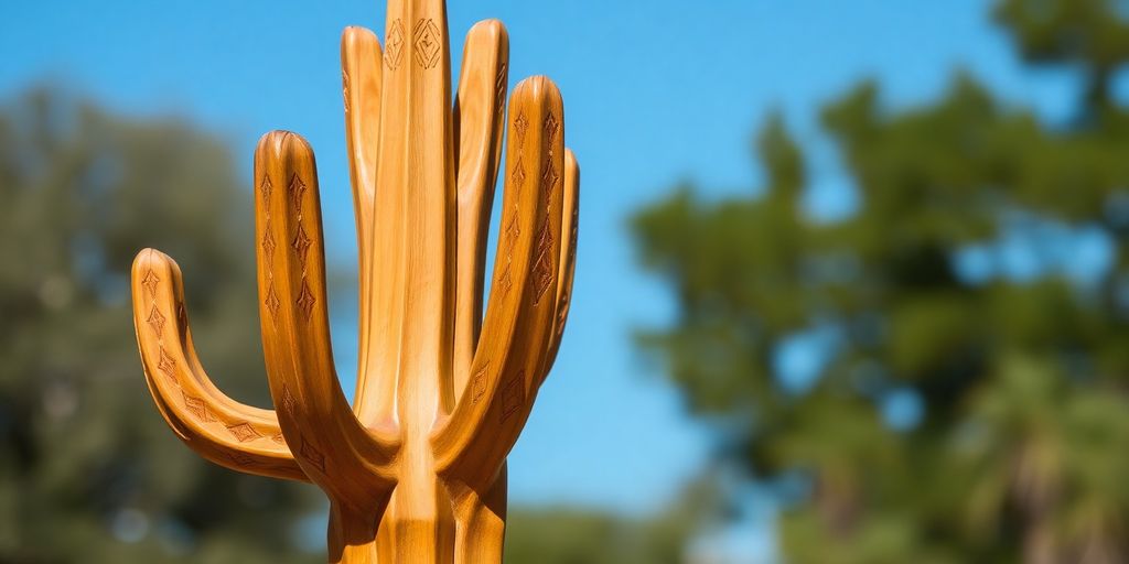 Escultura purépecha de cactus, ritual.