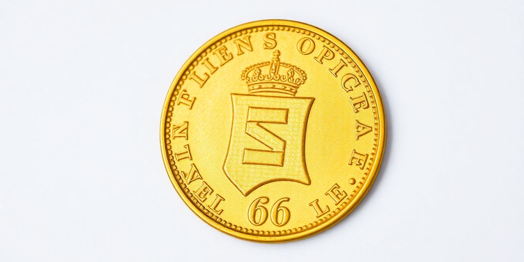 Gros plan d'une pièce en or Napoléon standard.