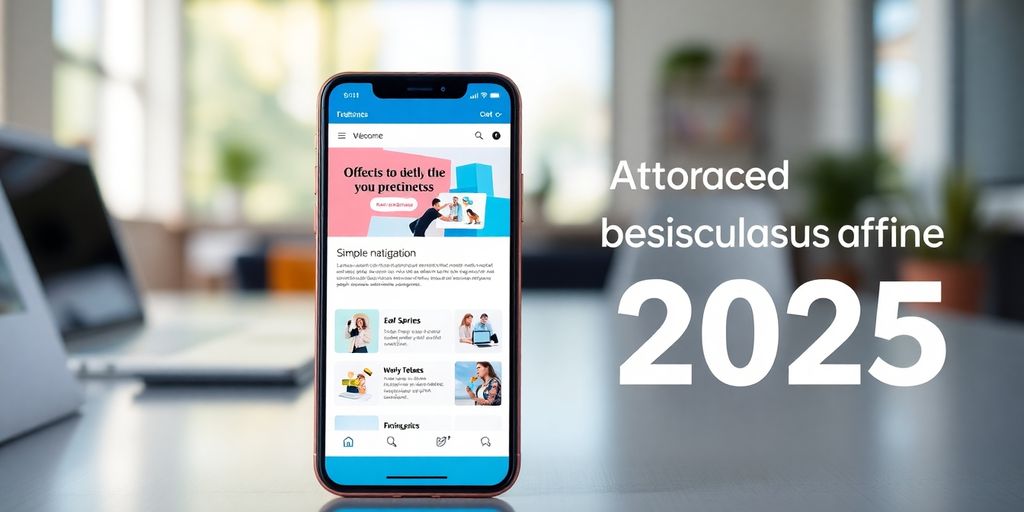 Mobile device with user-friendly website layout on screen.