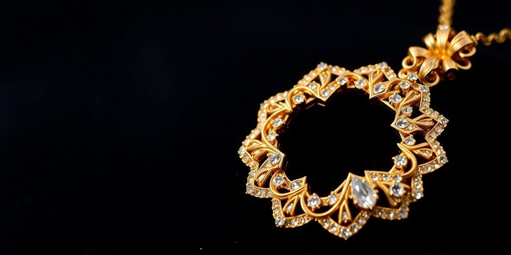 Bijou en or élégant sur fond de velours sombre.