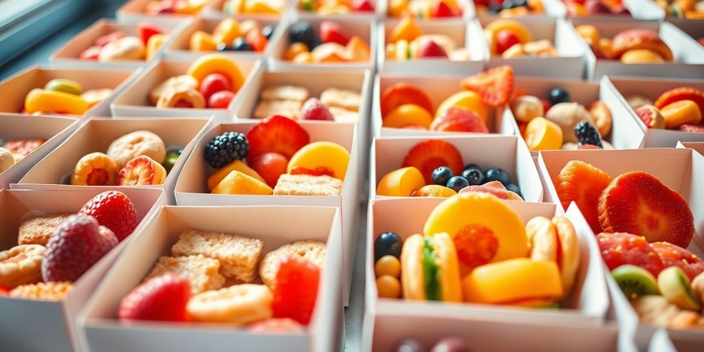 กล่องขนมจัดเบรคหลากสีสันน่ารับประทาน