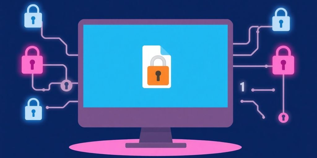 Phishing email with lock icon and computer screen.